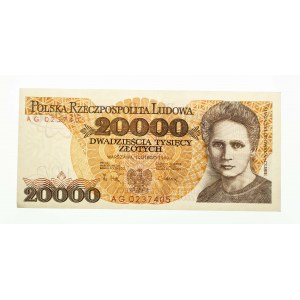 Polska, PRL 1944 - 1989, 20000 ZŁOTYCH 1.02.1989, seria AG.