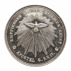 Niemcy, medalik religijny z okazji bierzmowania, bez daty (XIX wiek), srebro