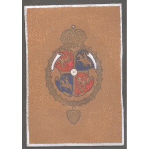 Herb Rzeczypospolitej, skóra barwiona, Lwów ca. 1914
