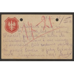 Kartka pocztowa z motywem Orła Białego 1917