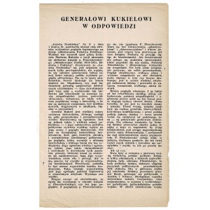 [Giertych Jędrzej] Generałowi Kukielowi w odpowiedzi 1970