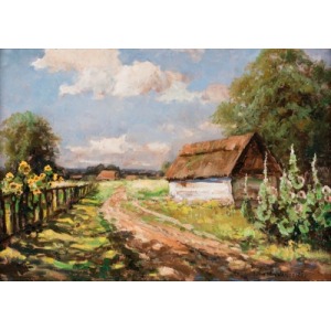 Victor Koretsky, A LANDSCAPE WITH A Cottage