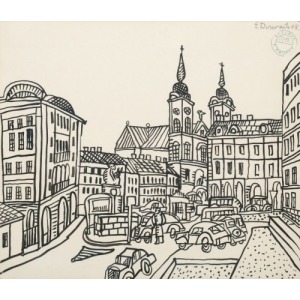 Edward Dwurnik, MAŁY RYNEK W&nbsp;KRAKOWIE, 1968