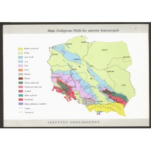 Mapa geologiczna Polski bez utworów kenozoicznych