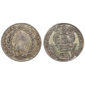 Austria 20 Kreuzer 1786 B Joseph II(1765-1790). Averse: Head right within wreath. Averse Legend...