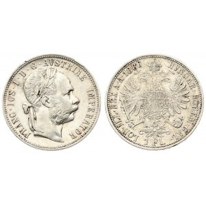 Austria 1 Florin 1886 Vienna Franz Joseph I(1848-1916). Averse: Laureate head right. Reverse...