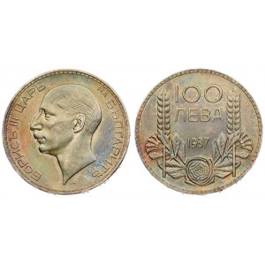 Bulgaria 100 Leva 1937  Boris III(1918-1943). Averse: Head left. Reverse...