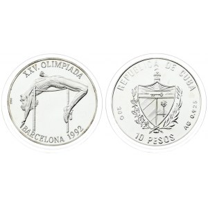 Cuba 10 Pesos 1990 Pan American Games. Averse: National arms within wreath; denomination. Reverse...