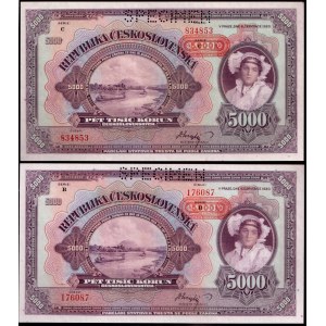 Czechoslovakia 5000 Korun 1920 Specimen Banknote. P19s...