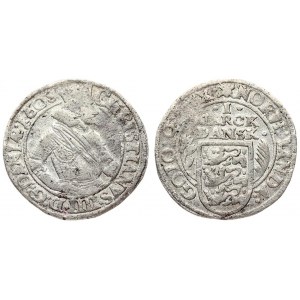 Denmark 1 Mark 1608 (m) Copenhagen mint. Christian IV (1588-1648). Averse: Crowned 1/2...