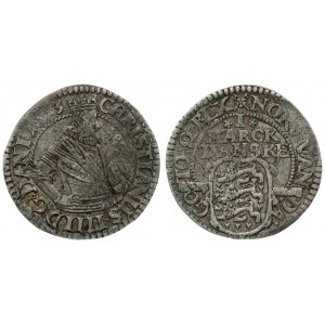 Denmark 1 Mark  1613(b) Copenhagen mint. Christian IV(1588 - 1648). Averse: Crowned 1/2...