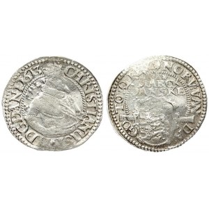 Denmark 1 Mark 1613(b) Copenhagen mint. Christian IV(1588 - 1648). Averse: Crowned 1/2...