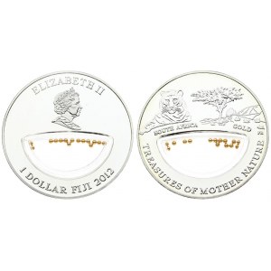Fiji 1 Dollar 2012 Treasures of Mother Nature Series. Elizabeth II South Africa - Gold...