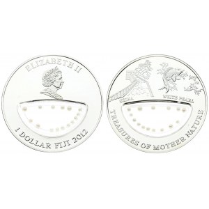 Fiji 1 Dollar 2012 Treasures of Mother Nature Series. Elizabeth II China - White Pearl...