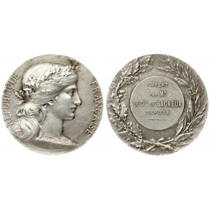 France Medal (1900) Marianne Medal - Daniel Dupuis. Medal offered by the deputy for Bagneux. Silver...