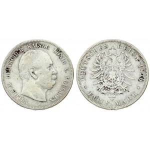 Germany Prussia 5 Mark 1876 B Wilhelm I(1861-1888). Averse: Head right. Averse Legend...