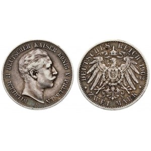 Germany Prussia 2 Mark 1902 A. Wilhelm II (1888-1918). Averse: Head right. Reverse...
