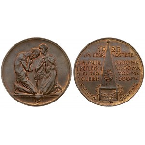 Germany Medal 1923 Saxony monument In February cost .. Bronze. 23.35g....