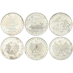 Germany Federal Republic 10 Euro 2010A; D - 2014G Stylized eagle. Silver. KM 290;291; 328...