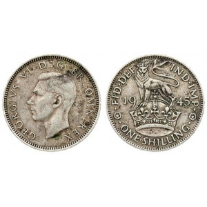 Great Britain 1 Shilling 1945 George VI(1936-1952). Averse: Head left. Reverse...