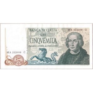 Italy  5000 Lire 1971 Banknote. 1971-05-20; KM...