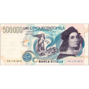 Italy 500000 Lire 1997 Banknote. Banca d'Italia...