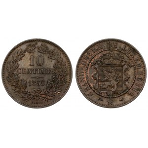 Luxembourg 10 Centimes 1855 (u) Rare William III (1849-1890). Averse...