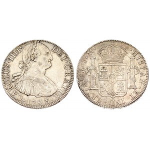 Mexico SPANISH COLONY 8 Reales 1793 FM Charles IV(1788-1808). Averse...