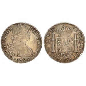Mexico SPANISH COLONY 8 Reales 1794 FM Charles IV(1788-1808). Averse...