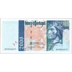 Portugal 2000 Escudos 2000 Banknote. 2000-11-07. P...