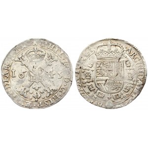 Spanish Netherlands TOURNAI 1 Patagon 1643 Philip IV(1621-1665). Averse: Date divided by St. Andrew...