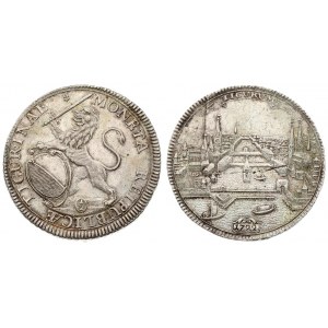 Switzerland ZURICH  1/2 Thaler 1722 Averse: Oval arms of Zurich supported by rampant lion at right...