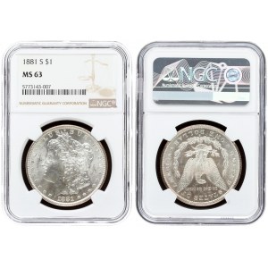 USA Morgan 1 Dollar 1881 S San Francisco Averse title: E. PLURIBUS. UNUM // 1881...