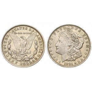 USA Morgan 1 Dollar 1921 Philadelphia. Averse title: E. PLURIBUS. UNUM // 1921. Averse description...