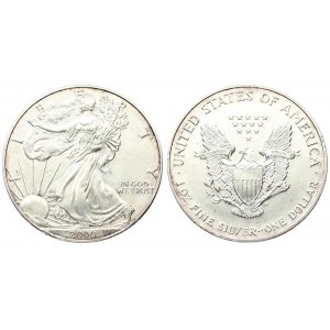 USA 1 Dollar 2000 American Silver Eagle Bullion Coin. Averse: Walking Liberty. Lettering...