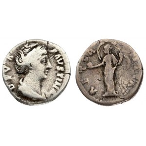 Roman Empire 1 Denarius 141 Diva Faustina (+141 AD) under Antoninus Pius 138-161 AD...
