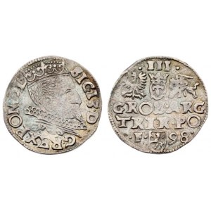 Poland 3 Groszy 1598 Wschowa. Sigismund III Vasa (1587-1632) - crown coins1598. Wschowa...