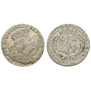 Poland 6 Groszy 1755 EC August III(1733-1763)Averse: Large crowned bust right. Reverse...