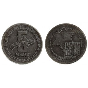 Poland 5 Mark 1943. Averse: Value. Reverse: Star at upper left GETTO and date lower right. Aluminum...