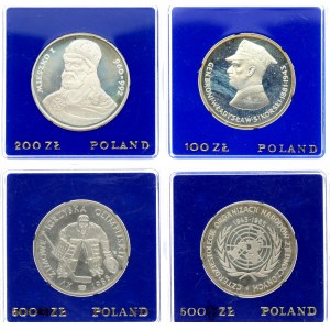 Poland 100 & 200 & 500 Zlotych 1979-1987 Warsaw. With Origanal Box. Silver...