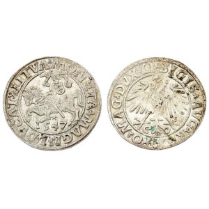 Lithuania 1/2 Grosz 1547 Vilnius. Sigismund II Augustus (1545-1572) - Lithuanian coins Vilnius. LI ...