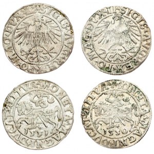 Lithuania 1/2 Grosz 1550 & 1551 Sigismund II Augustus (1545-1572). Lithuanian coins Vilnius. Silver...