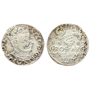 Lithuania 3 Groszy 1582 Stephen Báthory (1576-1586) - Lithuanian coins Vilnius. Silver...