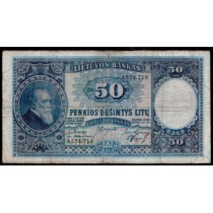 Lithuania 50 Litu 1928 Banknote Kaunas 31.03.1928 № A574718...