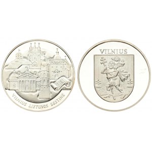 Vilnius Medal 2009 of the Lithuanian Capital of Culture. Silver. Weight 22.50 gr. Diameter 37 mm...