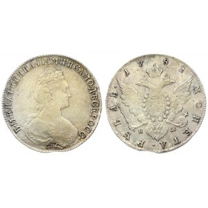 Russia 1 Rouble 1782 СПБ ИЗ St. Petersburg. Catherine II (1762-1796). Averse: Crowned bust right...