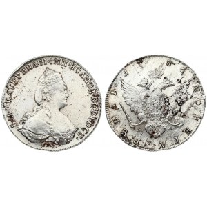 Russia 1 Rouble 1786 СПБ ЯА St. Petersburg. Catherine II (1762-1796). Averse: Crowned bust right...