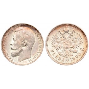 Russia 1 Rouble 1900 (ФЗ) St. Petersburg. Nicholas II (1894-1917). Averse: Head left. Reverse...