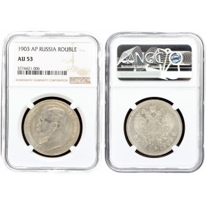 Russia 1 Rouble 1903 (АP) St. Petersburg. Nicholas II (1894-1917). Averse: Head left. Reverse...