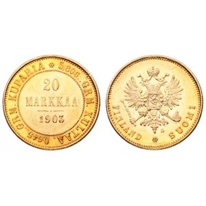 Russia for Finland 20 Markkaa 1903 L Nicholas II (1894-1917). Averse...